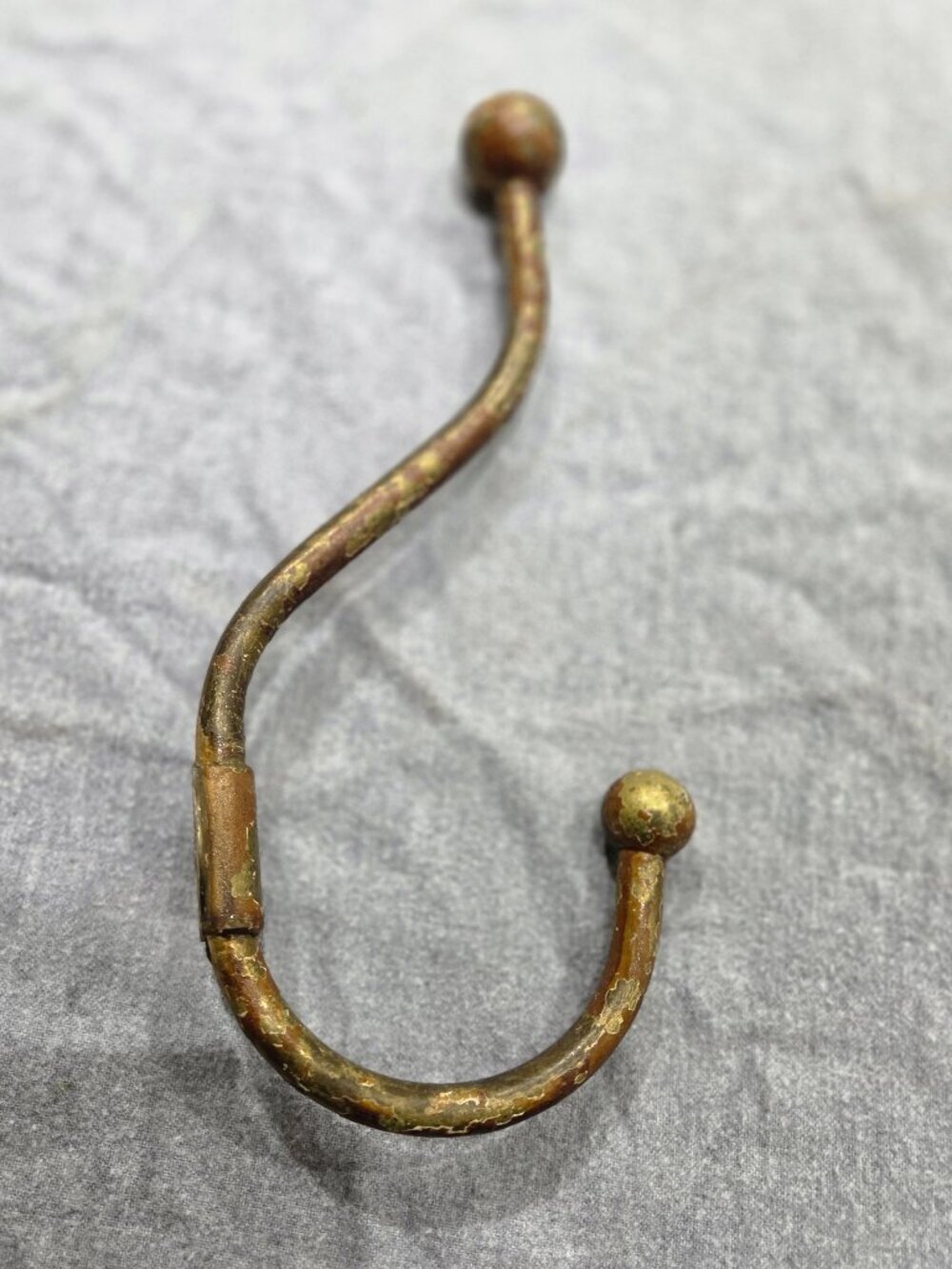 Vintage Brass Curtain Tieback Hook Wall Mount Drapery Hardware